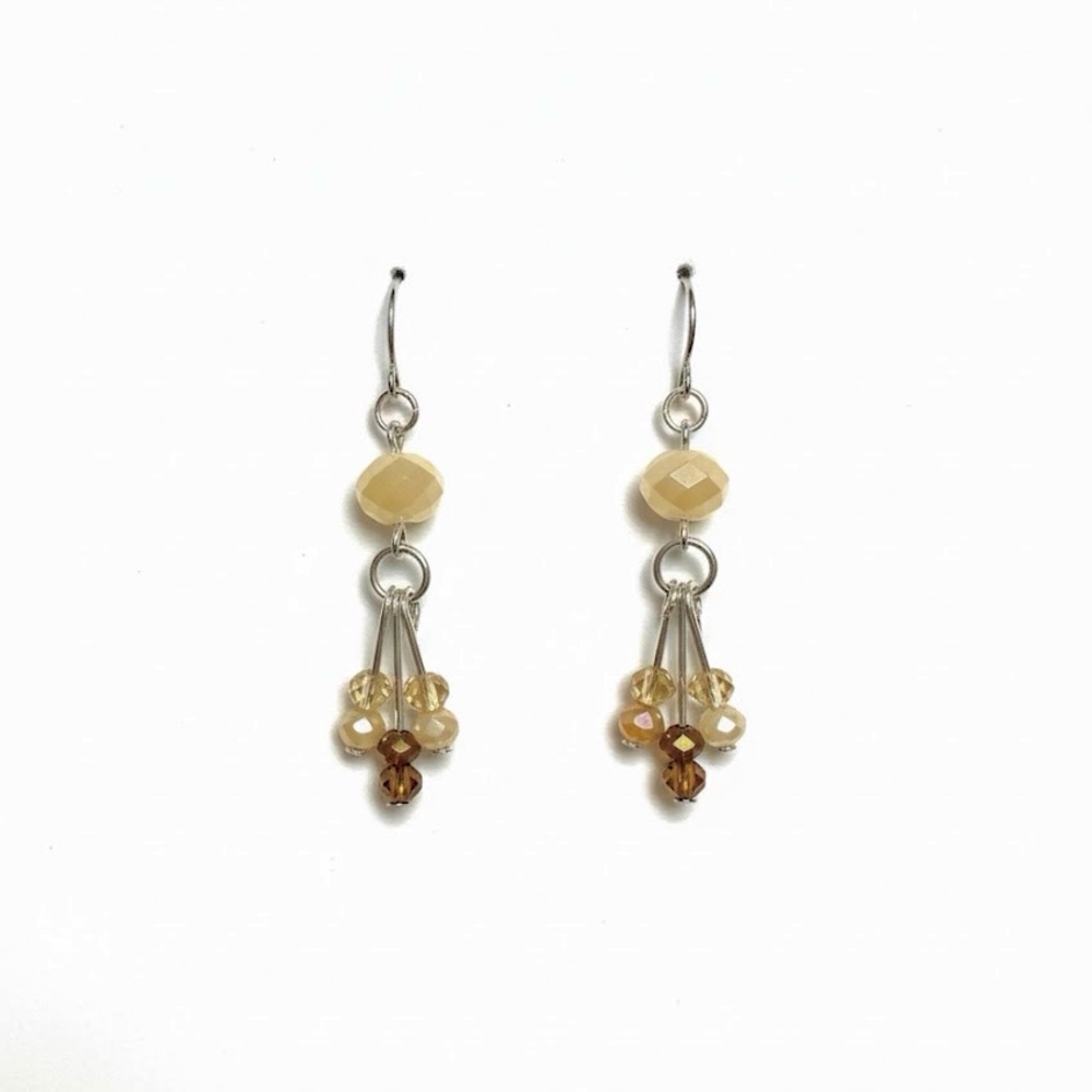 Dangle Earrings with Faceted Beads